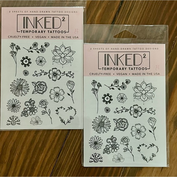 NEW INKED 2 Temporary Tattoos Body & Nails 6 Packs 12 Sheets - Picture 6 of 9